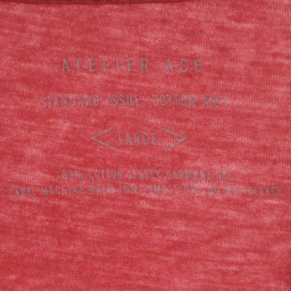 アトリエエース USA製 ロゴ プリント 半袖 Tシャツ L 赤系 ATELIER ACE メンズ