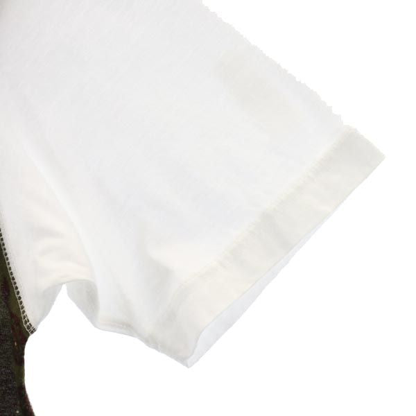 COMME des GARCONS HOMME コムデギャルソンオム 2016年 日本製 ペイズリー柄 半袖 Tシャツ M 白×カーキ メンズ