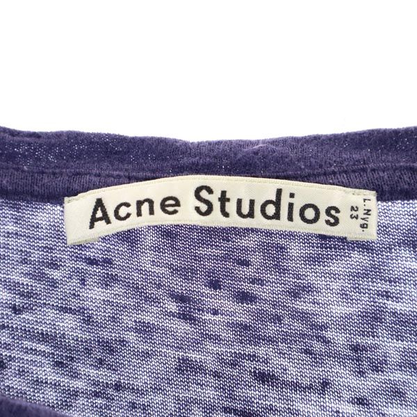 ACNE STUDIOS アクネストゥディオズ リネン 半袖 Tシャツ XS ネイビー系 レディース