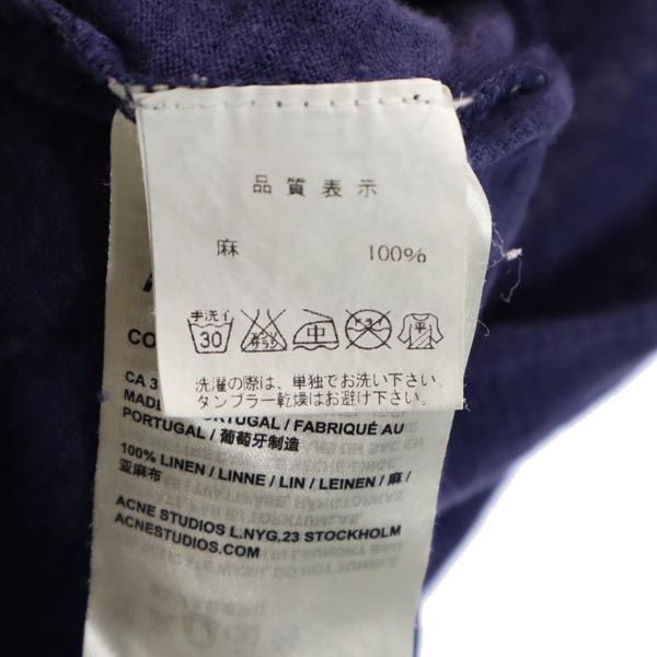 ACNE STUDIOS アクネストゥディオズ リネン 半袖 Tシャツ XS ネイビー系 レディース