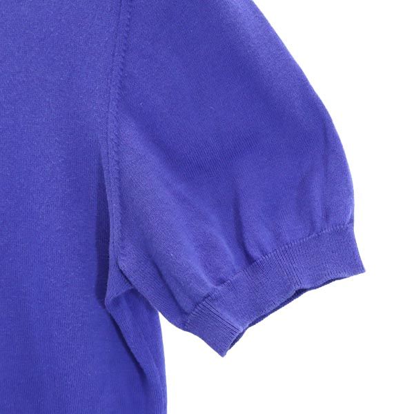 Paul Smith BLACK ポールスミスブラック 半袖 ニット カーディガン M ブルー系 レディース