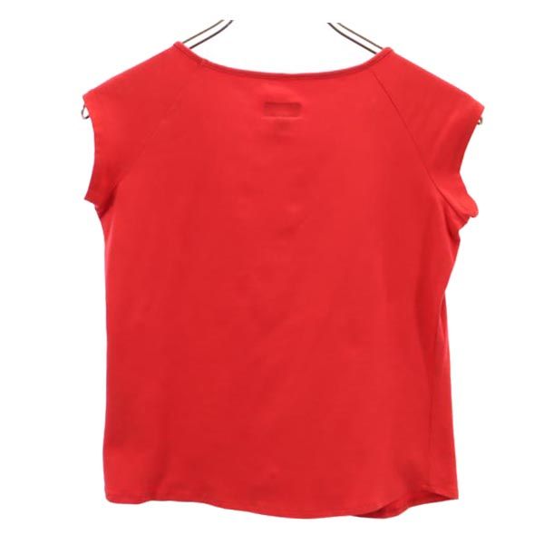 ARMANI JEANS アルマーニジーンズ ロゴプリント 半袖 Tシャツ USA4 レッド系 レディース