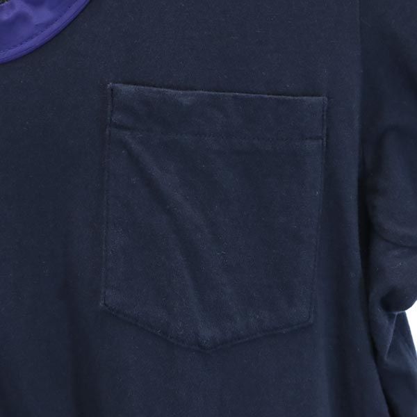 Sacai サカイ 日本製 半袖 Tシャツ 3 ネイビー系 胸ポケット レディース