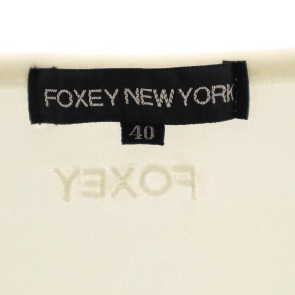 FOXEY NEW YORK フォクシーニューヨーク 日本製 半袖 Tシャツ 40 オフホワイト系 レディース