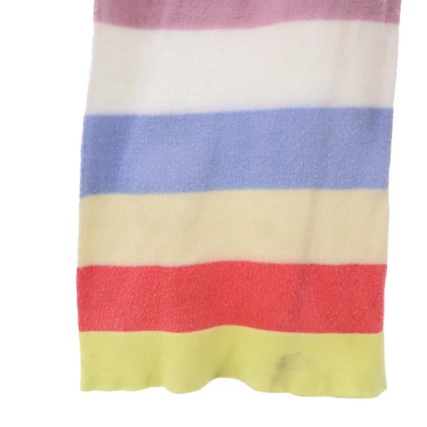 JOHN SMEDLEY ジョンスメドレー 英国製 ボーダー 長袖 Vネックニット カットソー レディース