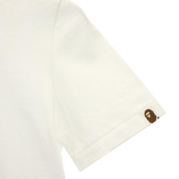 A BATHING APE アベイシングエイプ 日本製 ロゴプリント 半袖 Tシャツ XS ホワイト系 レディース