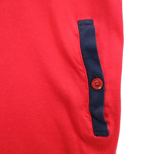 BURBERRY BLUE LABEL バーバリーブルーレーベル 三陽商会 ロゴ刺繍 5分袖 ワンピース 38 赤×紺 レディース