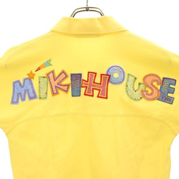 mikihouse MENS ミキハウス メンズ 日本製 バックロゴ刺繍 半袖 ポロシャツ M イエロー系 鹿の子 メンズ