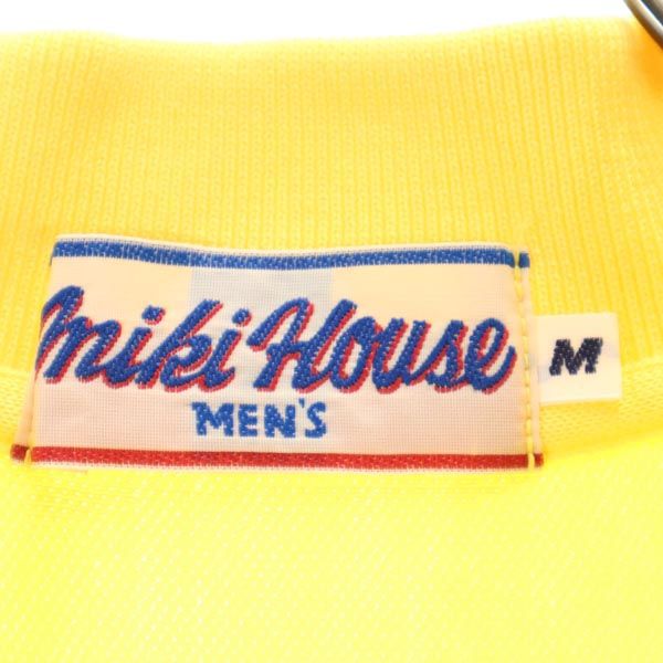 mikihouse MENS ミキハウス メンズ 日本製 バックロゴ刺繍 半袖 ポロシャツ M イエロー系 鹿の子 メンズ
