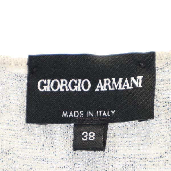 ジョルジオアルマーニ イタリア製 シルクブレンド 総柄 タンクトップ 38 ネイビー系 GIORGIO ARMANI レディース