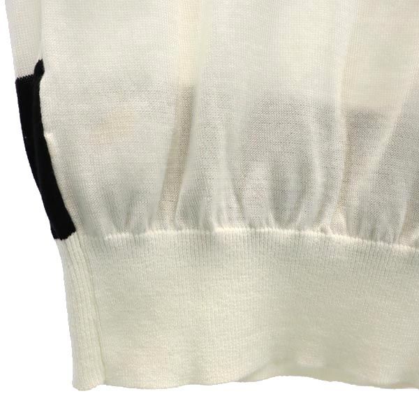 エンポリオアルマーニ ボーダー ノースリーブ ニット カットソー 40 白×黒 Emporio Armani レディース