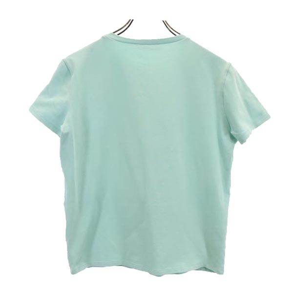 MAX MARA マックスマーラ プリント 半袖 Tシャツ L 水色系 ラインストーン レディース