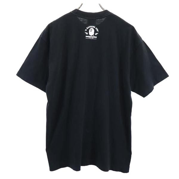 A BATHING APE アベイシングエイプ 日本製 ロゴプリント 半袖 Tシャツ L 黒 メンズ