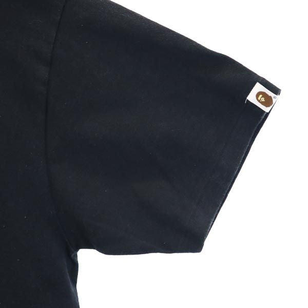 A BATHING APE アベイシングエイプ 日本製 ロゴプリント 半袖 Tシャツ L 黒 メンズ