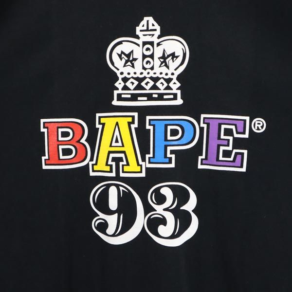 A BATHING APE アベイシングエイプ 日本製 ロゴプリント 半袖 Tシャツ L 黒 メンズ