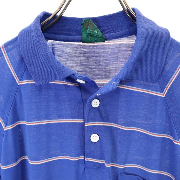 benton botti ボーダー柄 半袖 ポロシャツ M ブルー系 メンズ