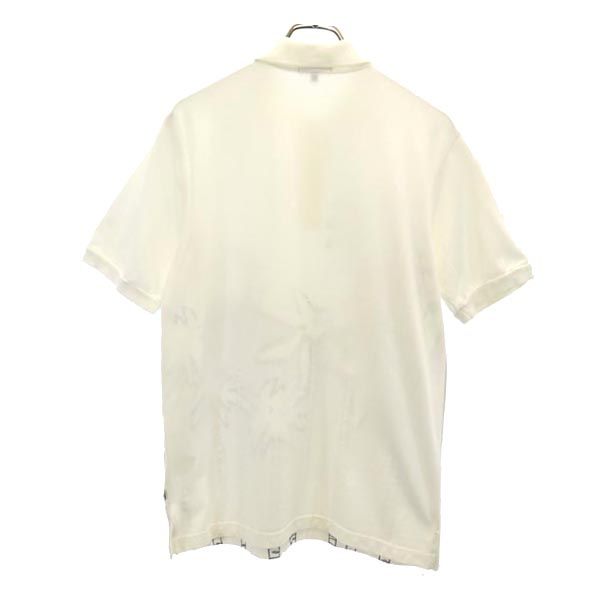 PEARLY GATES パーリーゲイツ 日本製 ヤシの木 ゴルフ 半袖 ポロシャツ 4 ホワイト系 鹿の子 ヤシの木 メンズ