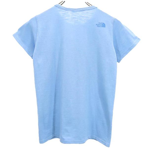 THE NORTH FACE ザノースフェイス NTW11671 ロゴ プリント 半袖 Tシャツ M 青 ショートスリーブ ランニング アウトドア レディース