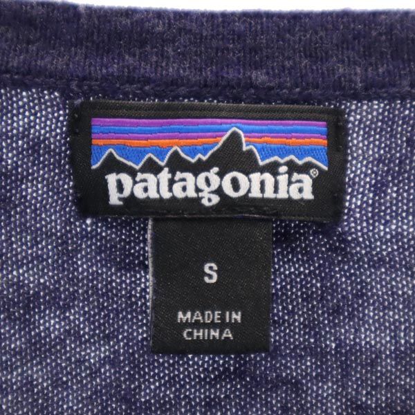 patagonia パタゴニア コットンブレンド 半袖 ニット S 紺 フレンチスリーブ セーター アウトドア レディース