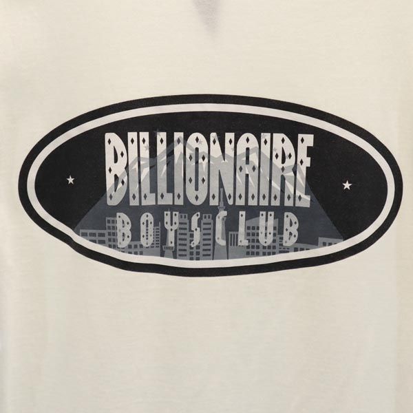 Billionaire Boys Club ビリオネアボーイズクラブ ハイチ製 バック ロゴ プリント 半袖 Tシャツ M 白系 メンズ