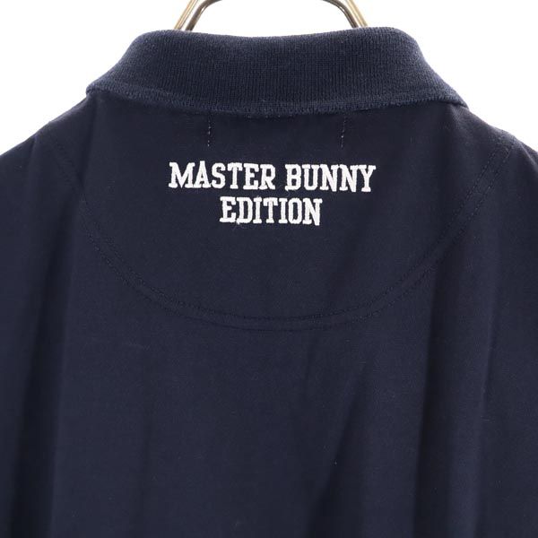 MASTER BUNNY EDITION マスターバニーエディション 日本製 ワンポイントワッペン ゴルフ 半袖 ポロシャツ 1 ネイビー レディース