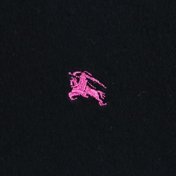 BURBERRY BLACK LABEL バーバリーブラックレーベル 三陽商会 ワンポイント刺繍 半袖 ポロシャツ 2 黒 メンズ