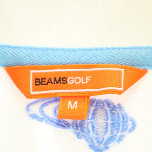 BEAMS ビームス 日本製 ゴルフ ノースリーブ ポロシャツ M 白 鹿の子 レディース