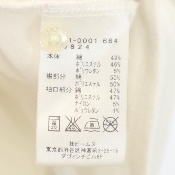 BEAMS ビームス 日本製 ゴルフ ノースリーブ ポロシャツ M 白 鹿の子 レディース