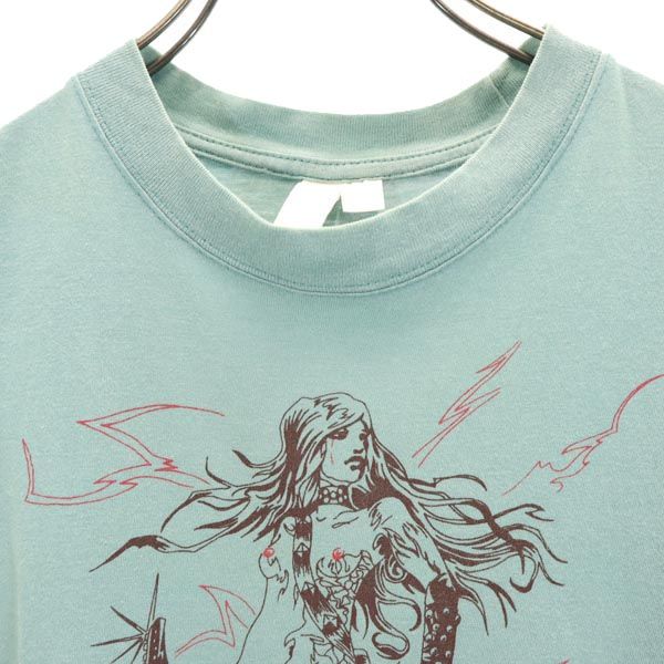 SILAS サイラス プリント 半袖 Tシャツ M 緑系 フレンチスリーブ レディース