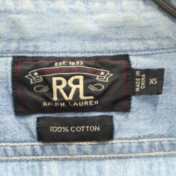 RRL 一ツ星 半袖 シャンブレーデニム ワークシャツ XS ダブルアールエル メンズ