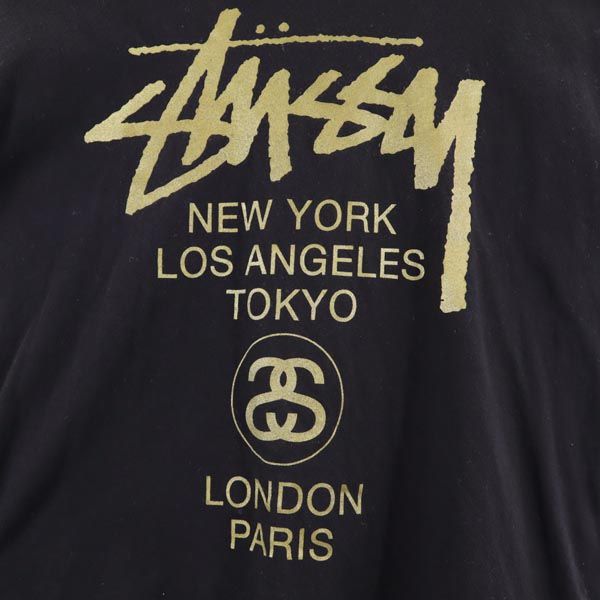 ステューシー ロゴプリント 半袖 Tシャツ S ブラック系 STUSSY レディース