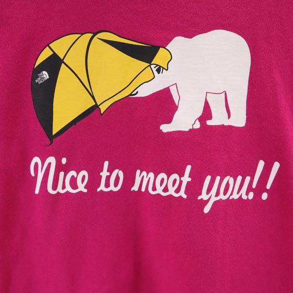 THE NORTH FACE ノースフェイス NTW3473X ロゴ 半袖 Tシャツ M ピンク系 アウトドア レディース