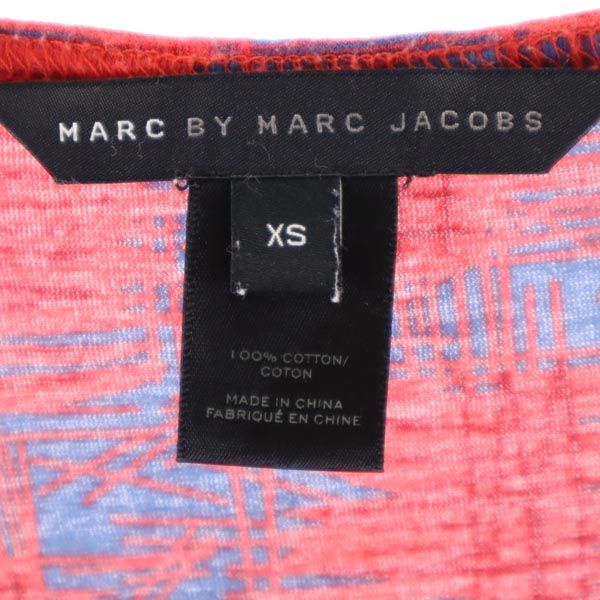 MARC BY MARC JACOBS マークバイマークジェイコブス 総柄 半袖 Tシャツ XS レッド系 カットソー レディース