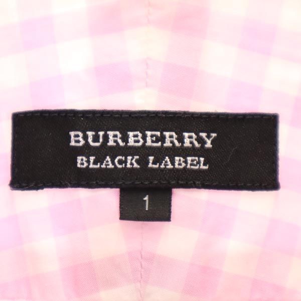 BURBERRY BLACK LABEL バーバリーブラックレーベル 三陽商会 チェック柄 半袖 シャツ 1 ピンク系 メンズ