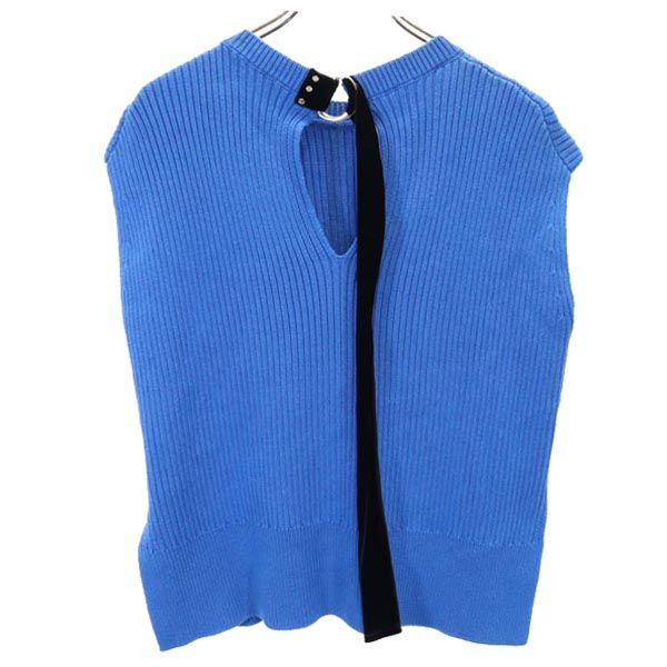 Mila Owen ミラオーウェン バックリボン ニット ベスト F 青 レディース