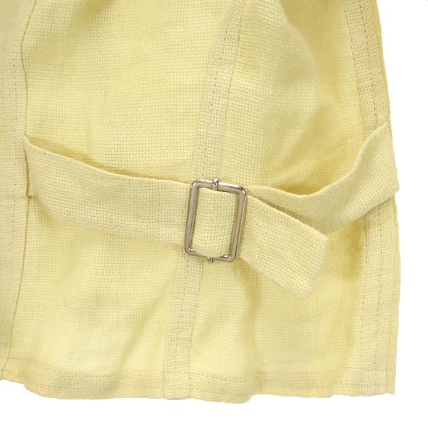 エンポリオアルマーニ イタリア製 リネン ダブルボタン ジャケット 40 黄 Emporio Armani レディース