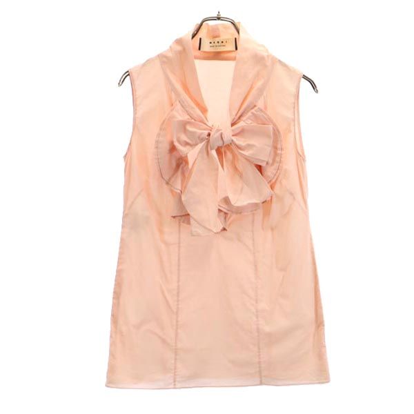 MARNI マルニ ノースリーブ フリルリボン シャツ ピンク系 レディース