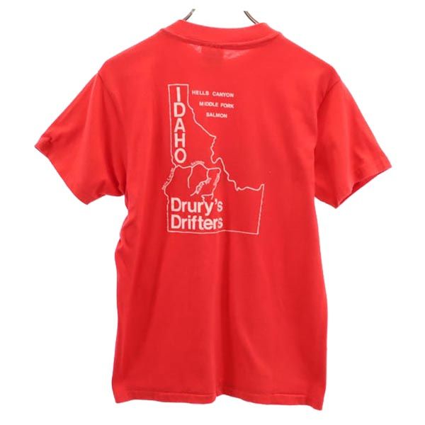 Hanes ヘインズ 80s 90s USA製 ヴィンテージ プリント 半袖 Tシャツ M レッド系 レディース