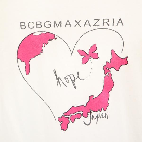 BCBGMAXAZRIA ビーシービージーマックスアズリア ロゴプリント 半袖 Tシャツ S ホワイト系 レディース
