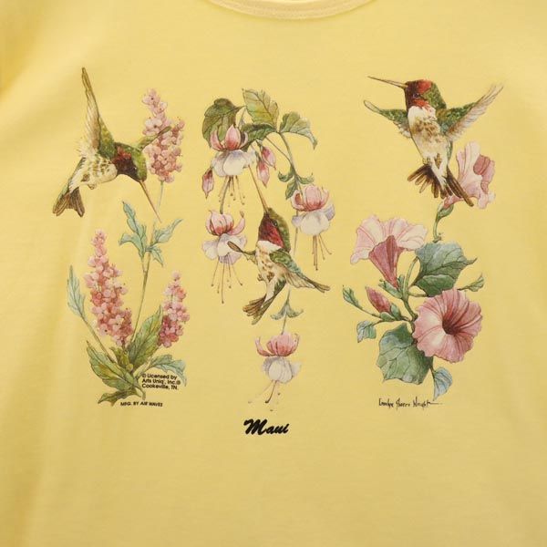 anbil アンビル 90s オールド USA製 プリント 半袖 Tシャツ S イエロー系 メンズ