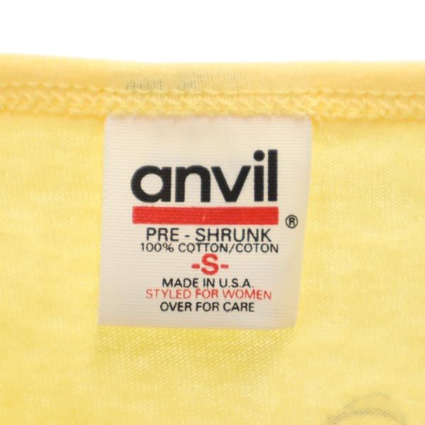 anbil アンビル 90s オールド USA製 プリント 半袖 Tシャツ S イエロー系 メンズ
