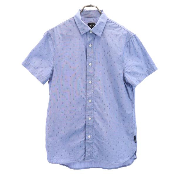 ARMANI EXCHANGE アルマーニエクスチェンジ 総柄 半袖 シャツ S ブルー系 メンズ