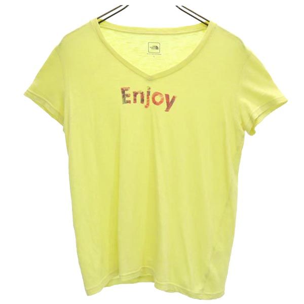 THE NORTH FACE ノースフェイス NTW31444 半袖 Vネック Tシャツ L イエロー系 レディース