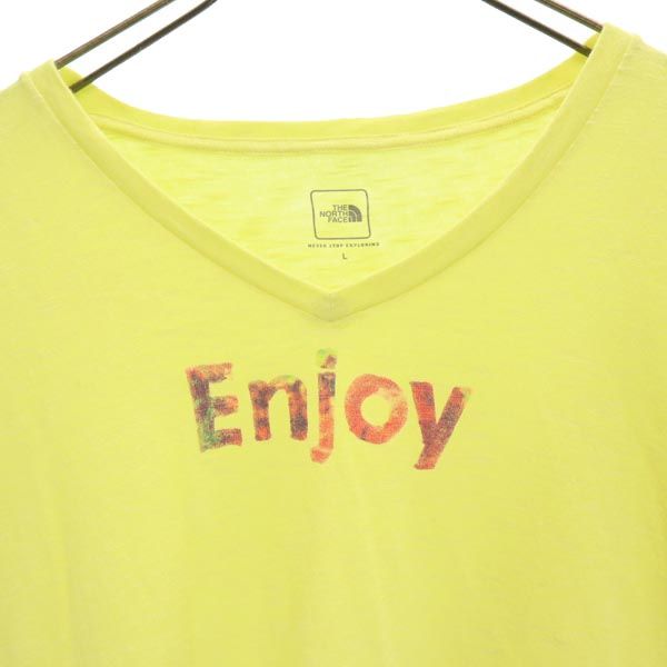THE NORTH FACE ノースフェイス NTW31444 半袖 Vネック Tシャツ L イエロー系 レディース