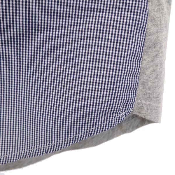 DIRK BIKKEMBERGS ダークビッケンバーグ バックロゴプリント チェック柄 半袖 シャツ 36 ネイビー系 レディース