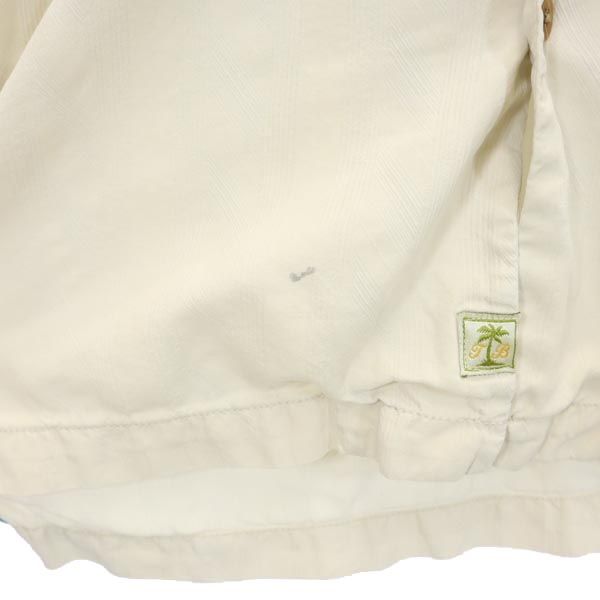 トミーバハマ シルク100％ 半袖 アロハシャツ M ベージュ系 Tommy Bahama オープンカラー メンズ