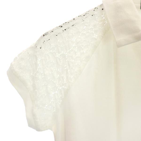 PEARLY GATES パーリーゲイツ 日本製 ゴルフ 半袖 袖レース ポロシャツ 0 ホワイト系 レディース