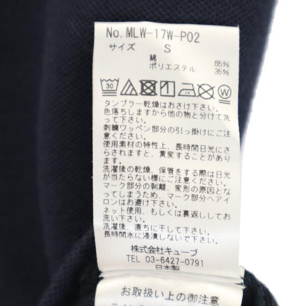 MARK&LONA マークアンドロナ 日本製 ゴルフ 半袖 ポロシャツ S ネイビー 鹿の子 レディース