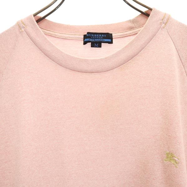 BURBERRY BLUE LABEL バーバリーブルーレーベル 日本製 三陽商会 肩プリント 半袖 Tシャツ M ピンク系 メンズ