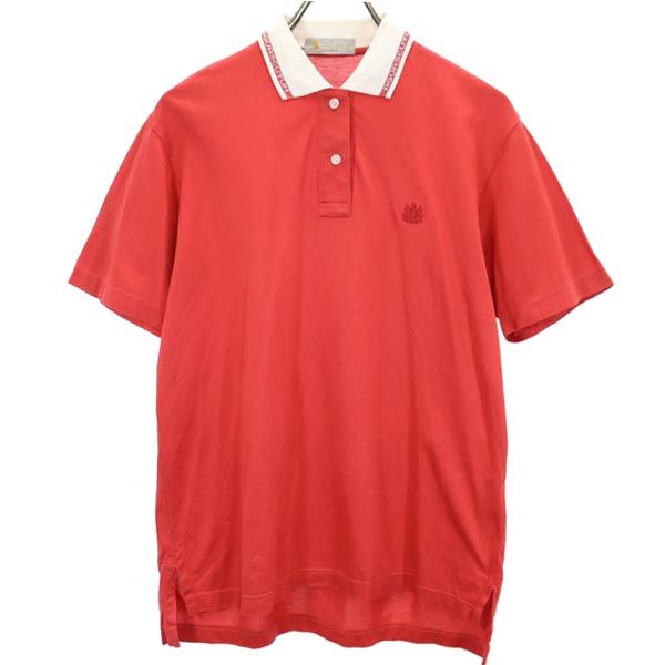 Aquascutum アクアスキュータム 日本製 半袖 ポロシャツ レッド系 レディース